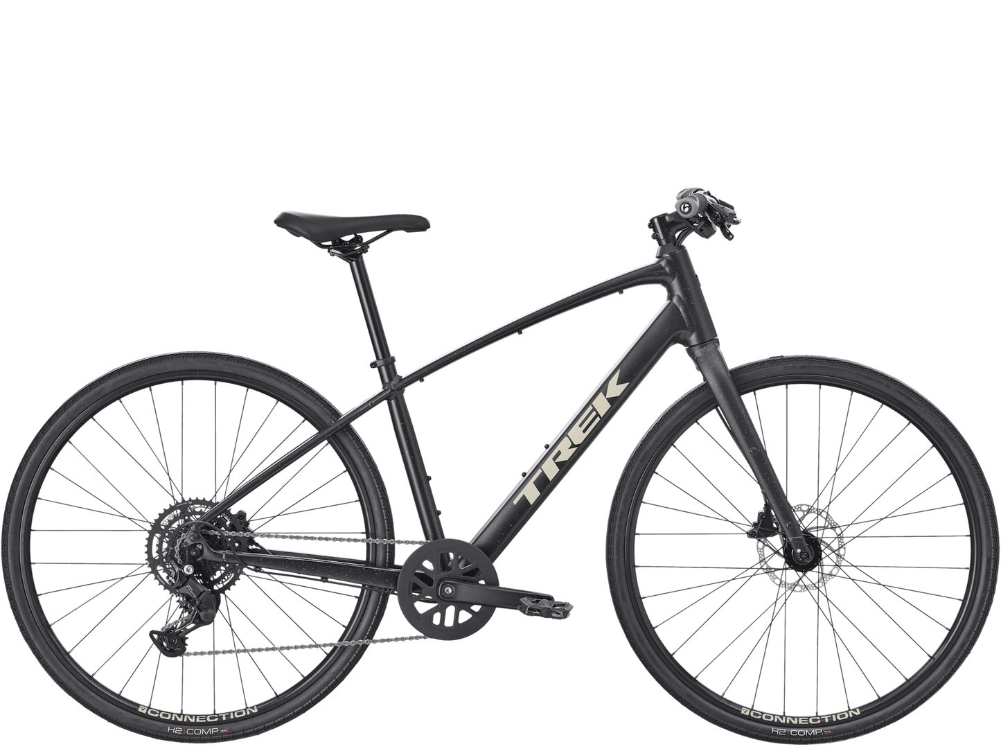 Trek FX 2 Stepover sort hybridsykkel trening