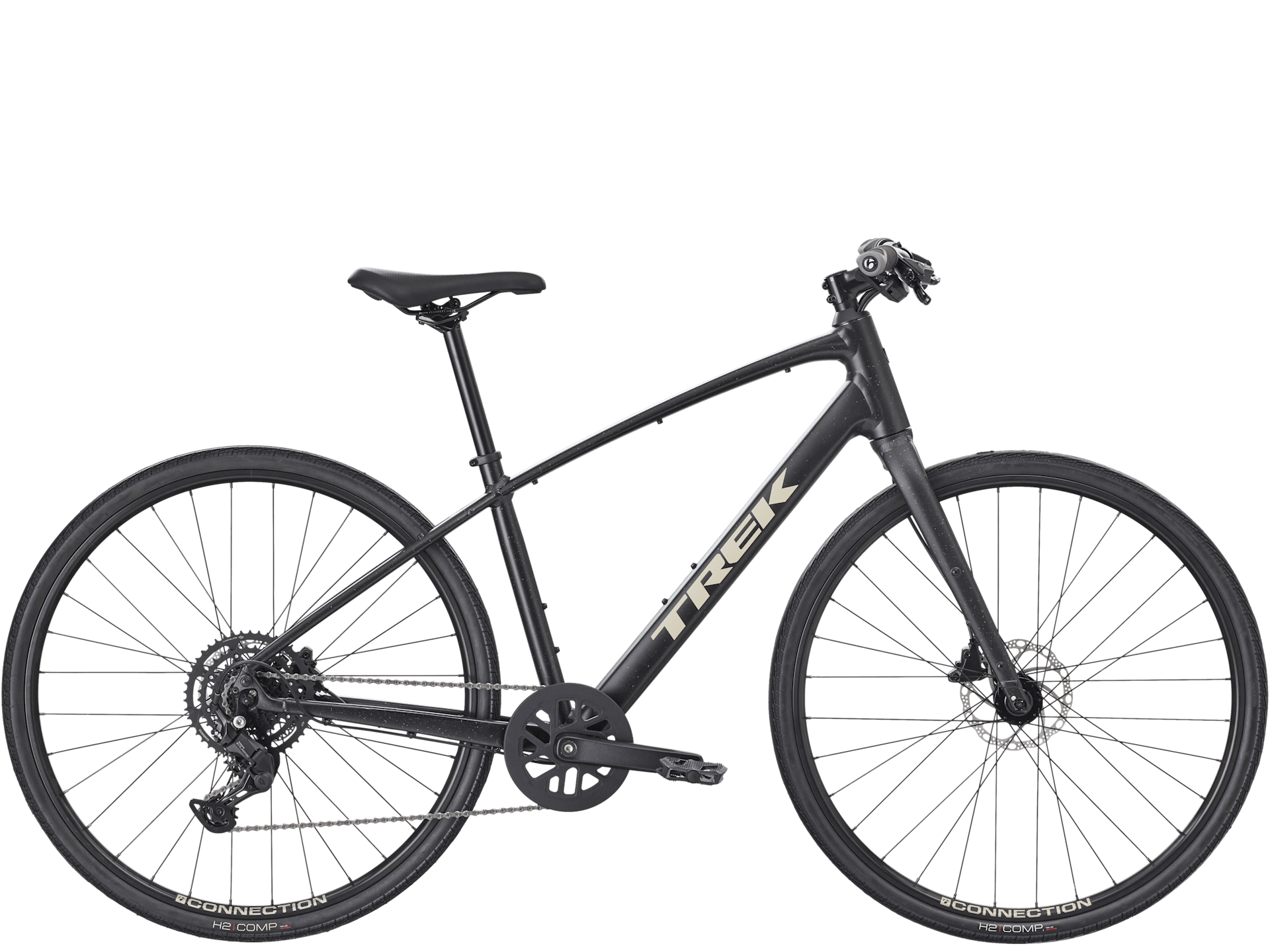 Trek FX 2 Stepover sort hybridsykkel trening
